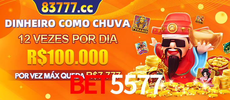 Banner do programa de recompensas Recomende para amigos do BET5577, detalhando os bônus por convidar amigos, com prêmios que chegam a R$288.888.